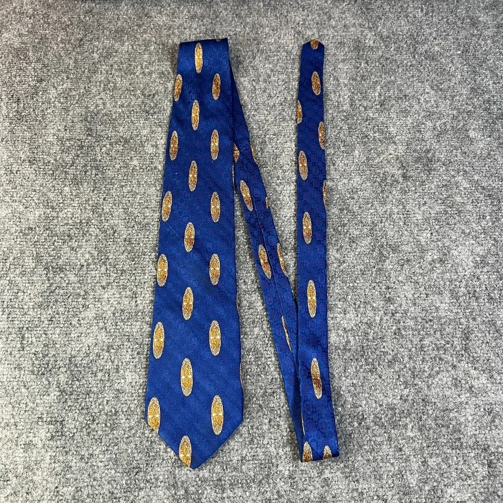 Aquascutum‎ Of London Neck Tie Men's Blue 100% Silk Printed Adjustable Classic
